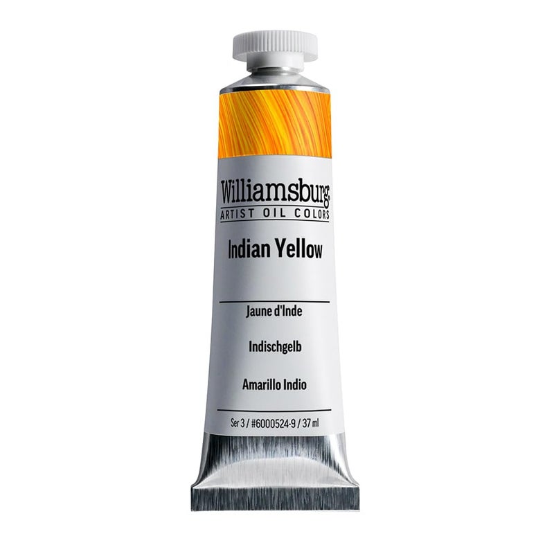 Williamsburg Artist Oil Colors by GOLDEN, India Yellow, 37 ml tube, Professional Oil Paint, Transparent - Image 1